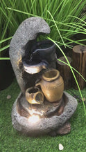 Load and play video in Gallery viewer, FOUNTAIN-TABLETOP CASCADING BOWLS &amp; JUGS W/ WW LED
