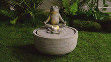 Load and play video in Gallery viewer, 15&quot; H Meditating Frog Water Fountain W/LEDs
