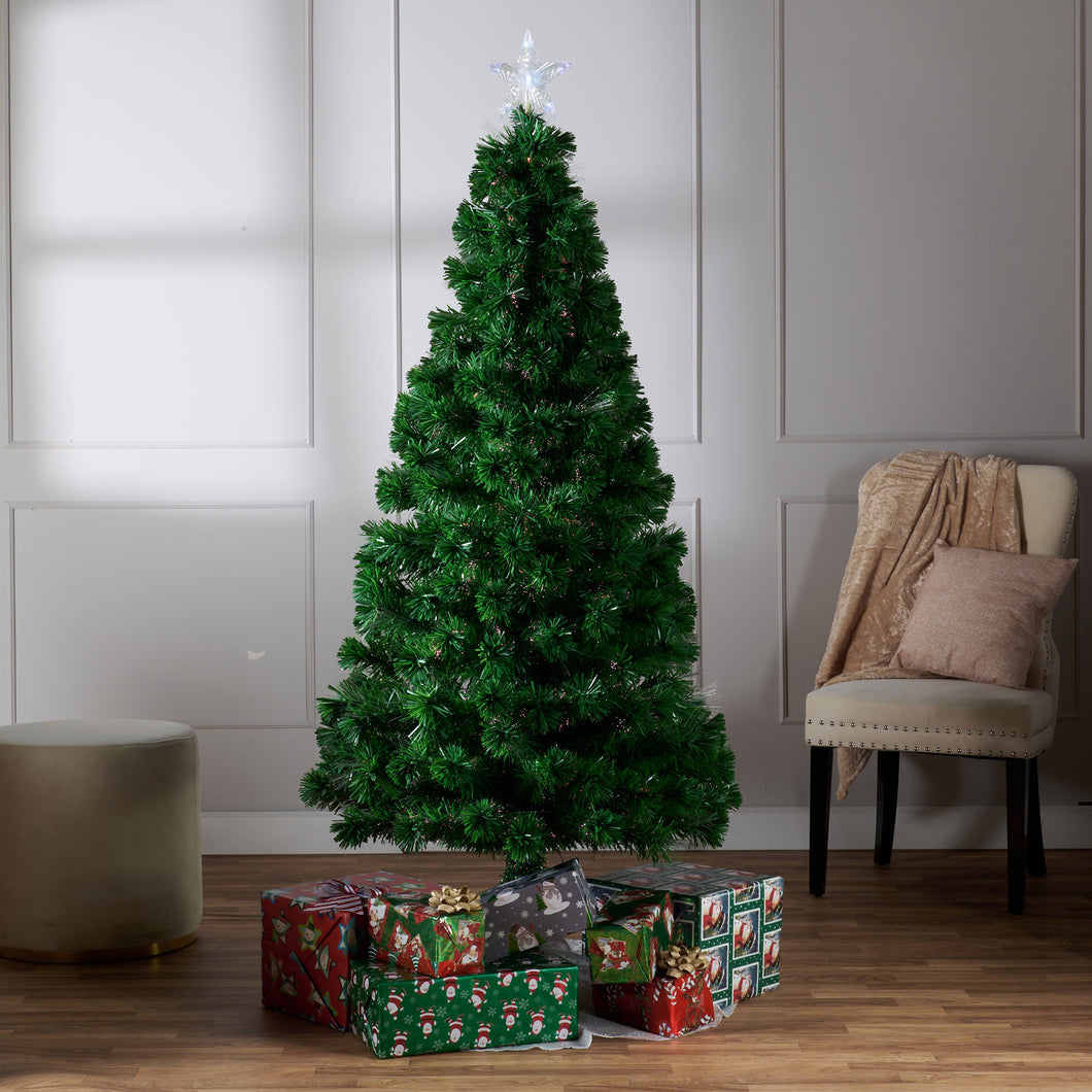 CHRISTMAS TREE FIBER OPTIC MULTI-COLOR FIBER INDOOR - 72 INCH H