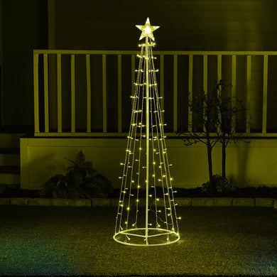 MULTI-FUNCTION TIMED LED TREE W/ STAR - 150 WW LEDS W/ REMOTE