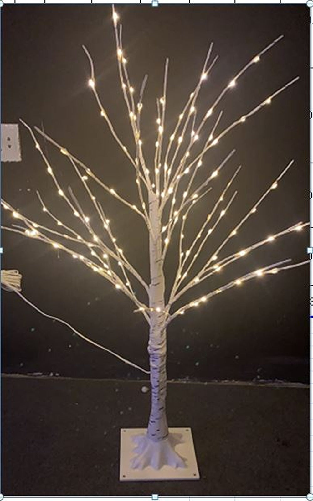 SMALL COPPER WIRE BIRCH TREE WITH 208 WARM WHITE LED