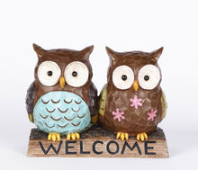 Load image into Gallery viewer, OWL COUPLE W/WELCOME SIGN (HI-LINE EXCLUSIVE)
