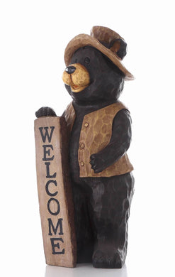 BEAR STANDING W/WELCOME SIGN