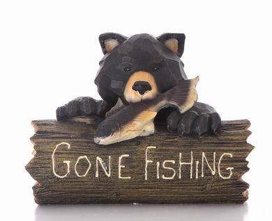 BEAR W/GONE FISHING SIGN