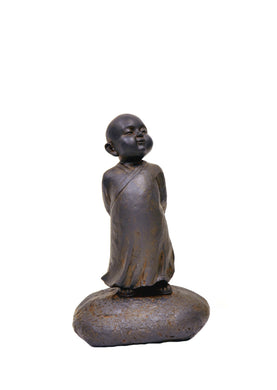CLAYFIBRE-BABY BUDDHA STANDING-BLACK RUST