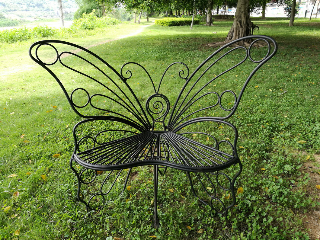 METAL GARDEN DECOR-BUTTERFLY CHAIR-ANTIQUE BLACK