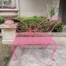 Load image into Gallery viewer, METAL GARDEN DECOR-BUTTERFLY BENCH-PINK
