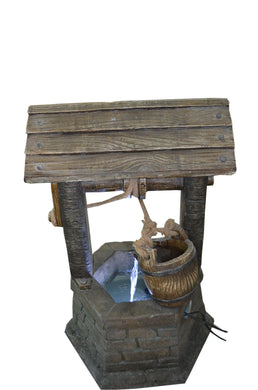 FOUNTAIN-WISHING WELL W/POURING BUCKET & LED