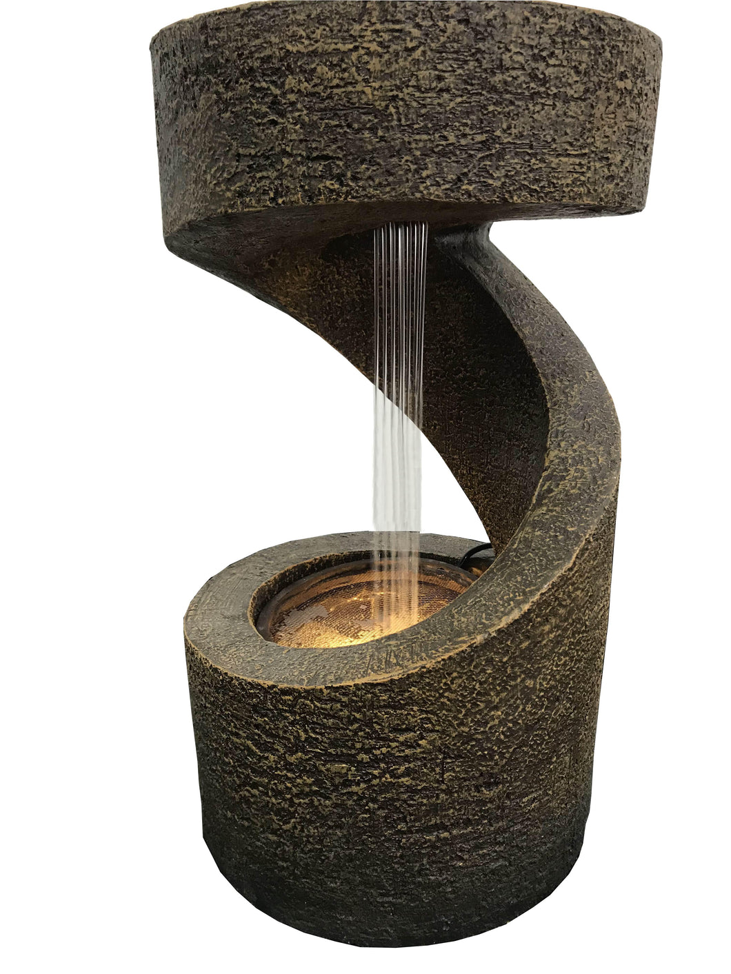 FOUNTAIN-14IN WOODEN FOUNTAIN W/ 1 LED