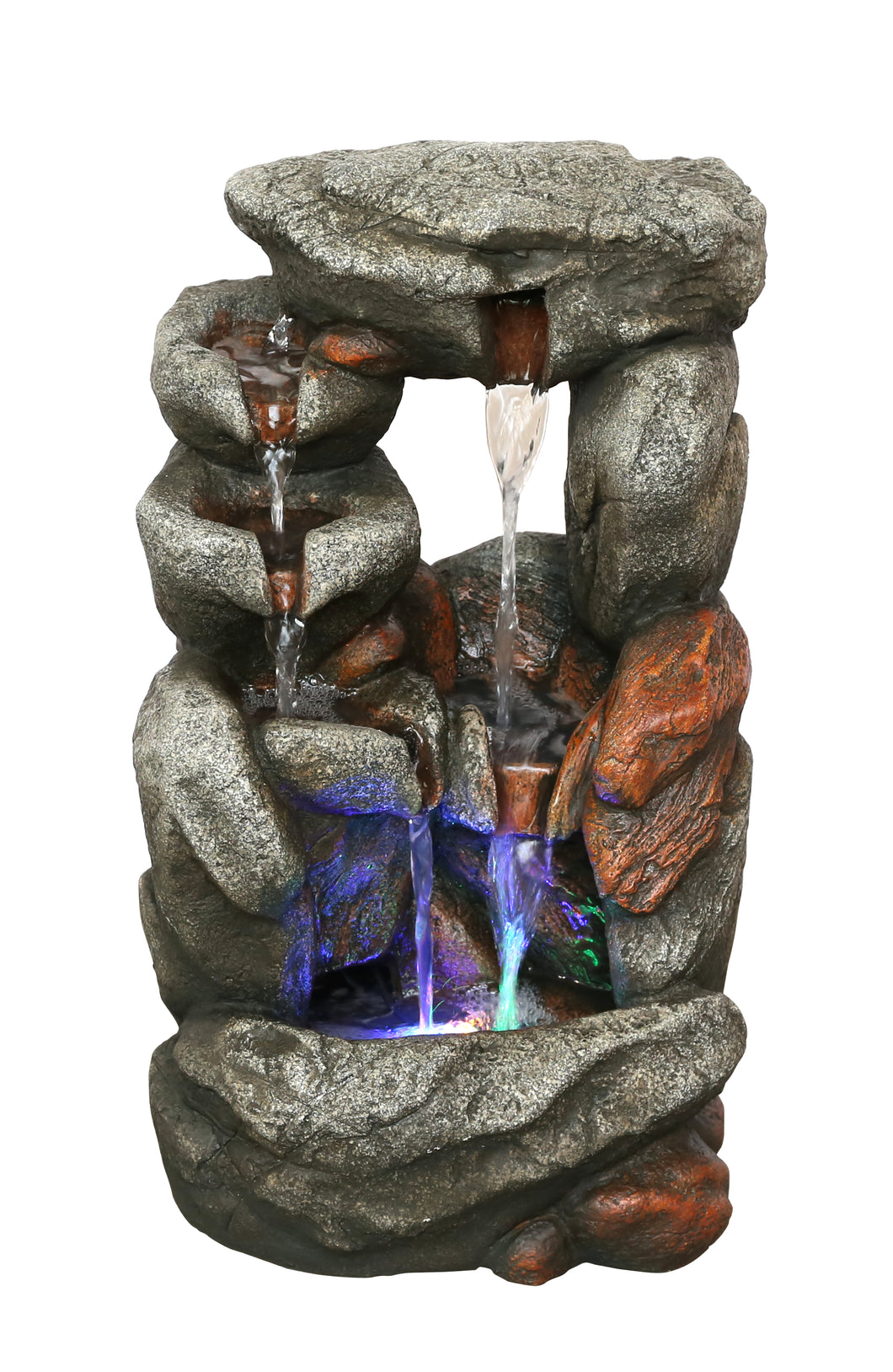 FOUNTAIN-STONE FOUNTAIN W/ 3 WW LED