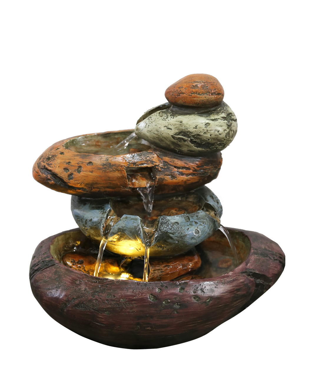 FOUNTAIN-TABLETOP MULTICOLOUR STONE W/ WW LED