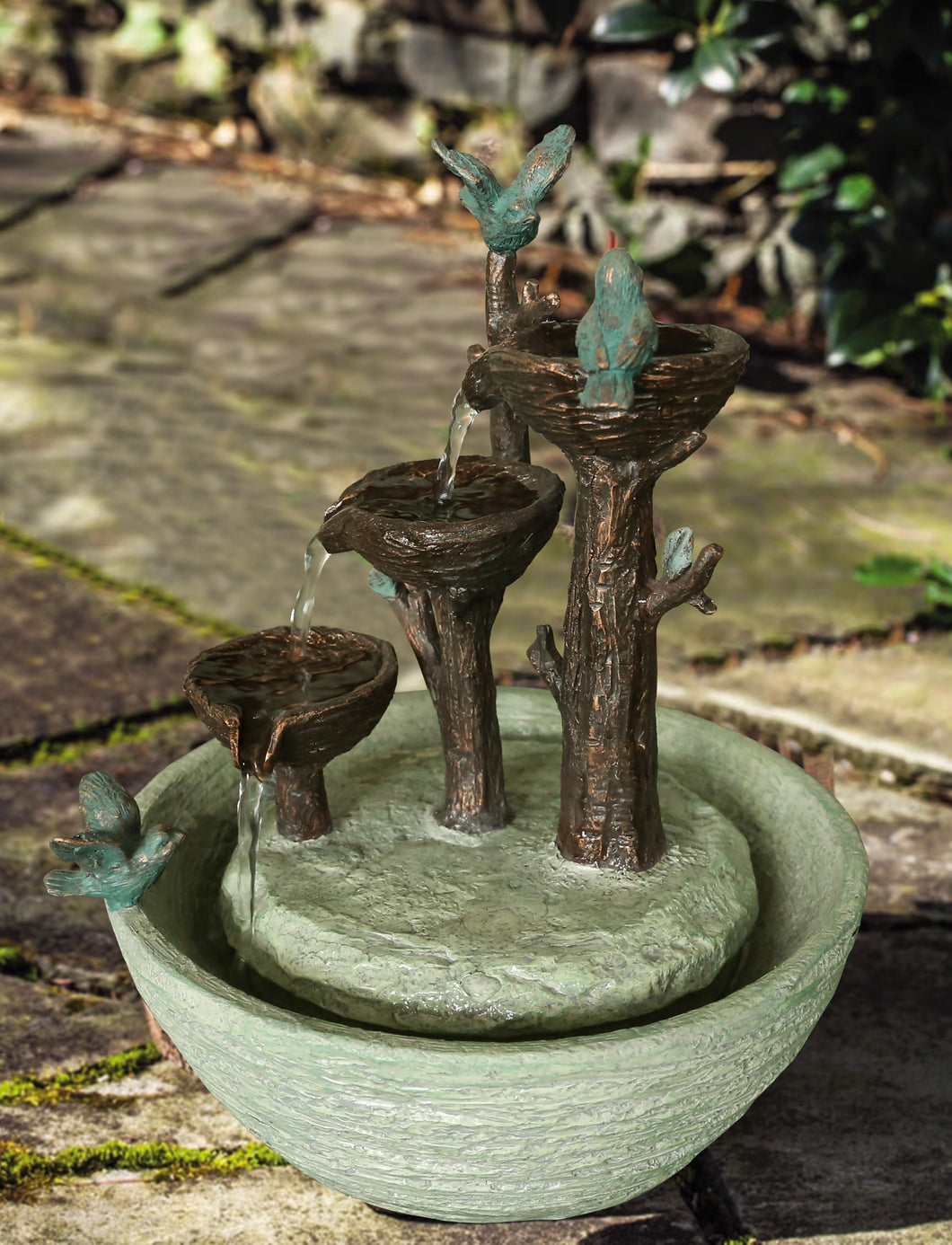 BIRDS PLAYING FOUNTAIN INDOOR FOR TABLETOP DECOR