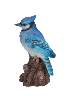 MOTION ACTIVATED SINGING BLUE JAY STANDING STUMP