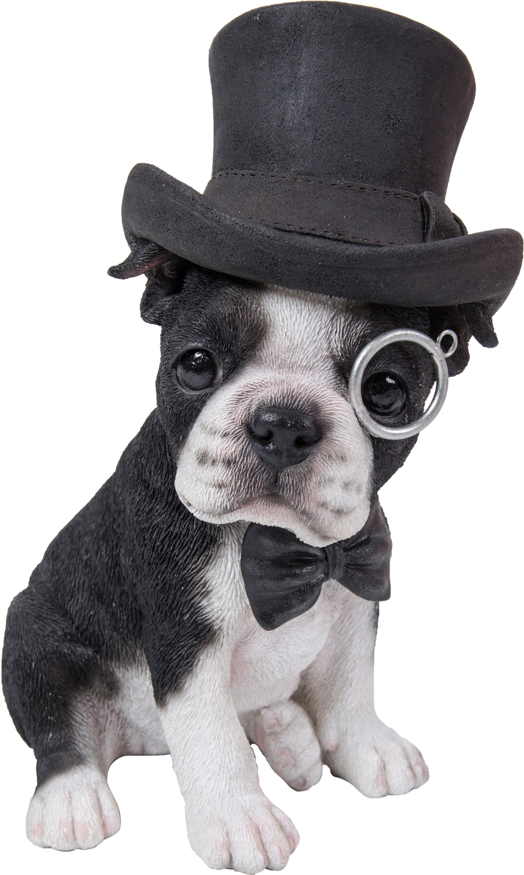BOSTON TERRIER W/TOP HAT/SPECTACLE/BOW TIE