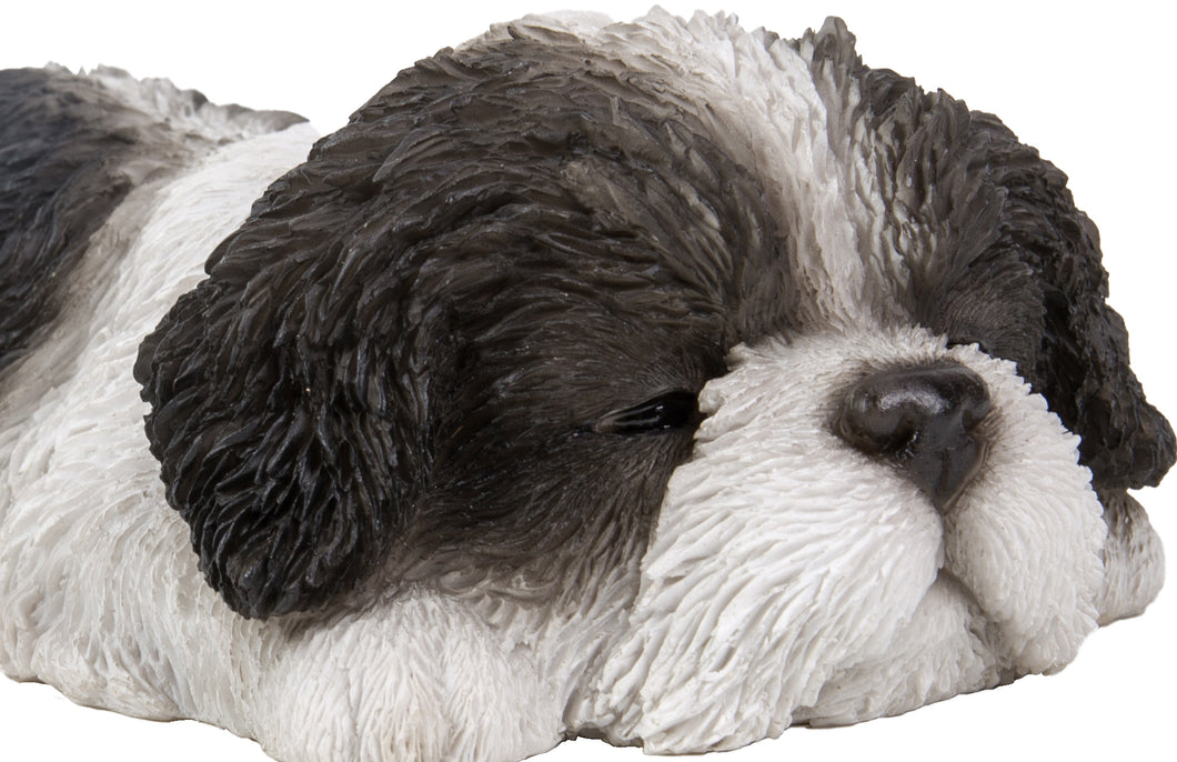 PET PALS - SHIH TZU PUPPY SLEEPING - BLACK/WHITE