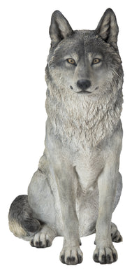 SITTING GRAY WOLF STATUE (HI-LINE EXCLUSIVE)