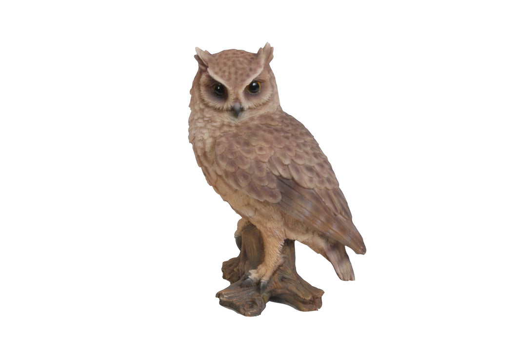 SCREECH OWL ON STUMP - SMALL