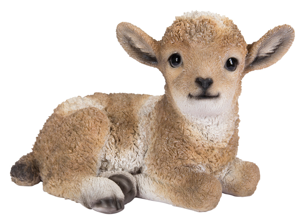 LAMB LYING DOWN - BROWN/WHITE-SMALL