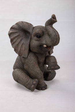 ELEPHANT BABY SITTING W/TRUNK UP (HI-LINE EXCLUSIVE)