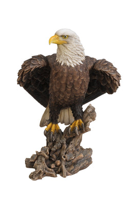 BALD EAGLE ON STUMP W/WINGS OUT