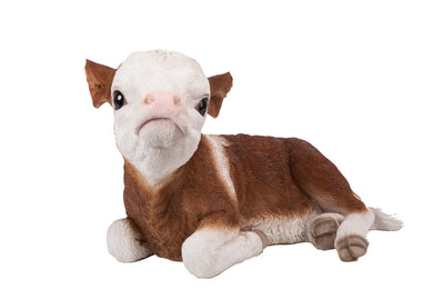 COW LAYING DOWN-BROWN/WHITE